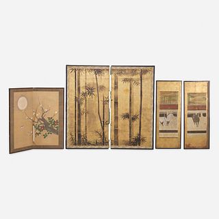 Japanese, screens, collection of four