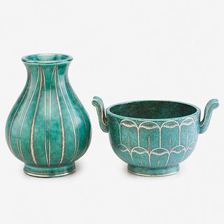 Wilhelm Kage, Argenta vase and bowl