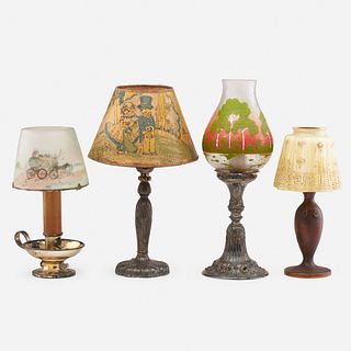 Pairpoint, boudoir lamps, collection of four