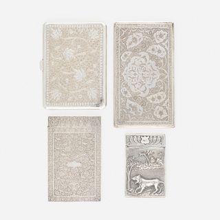 South Asian, card and cigarette cases, collection of four