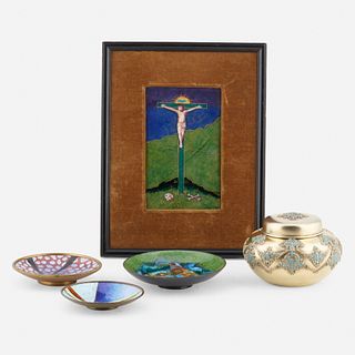 enamel works, collection of five