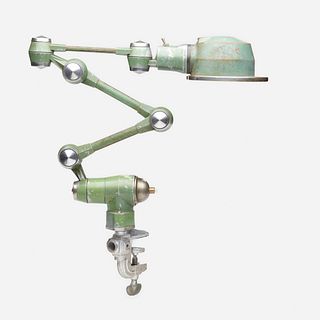In the manner of Jielde, articulated workbench lamp