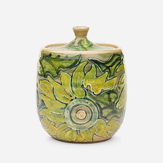 Jim Anderson and Patricia Findeisen for Shearwater Pottery, lidded vessel