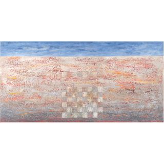 EDMUNDO OCEJO, Inventario del paisaje I, Signed and dated 13 front and back, Oil, encaustic/canvas/wood, 31.6 x 62.9" (80.3x160 cm), Certificate