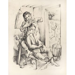 EMILIO BAZ VIAUD, Untitled, Signed, Graphite pencil on paper, 18.8 x 14.9" (48 x 38 cm)