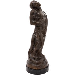 ERNESTO TAMARIZ, Untitled, Signed and dated 1945, Bronze sculpture on marble base, 16.5 x 5.7 x 5.7" (42 x 14.5 x 14.5 cm) total measurements