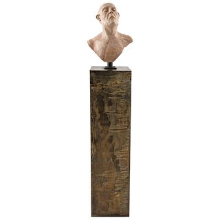 RAMSÉS RUIZ, Untitled, Signed and dated 27/06/06, Clay sculpture on metal base 3/20, 47 x 41 x 22cm, 68.8 x 12.9" (175 x 41 x 33cm)