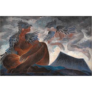 JULIO CHICO, Los volcanes, 1995, Unsigned, Oil on canvas, 19.2 x 28.9" (49 x 73.5 cm)