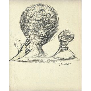 DAVID ALFARO SIQUEIROS, Untitled, Signed, Ink and graphite pencil on paper, 10.6 x 8.4" (27 x 21.5 cm), With essay, RECOVERY PRICE