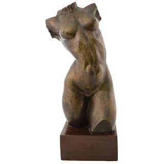 JUAN OLAGUÍBEL, Torso Diana cazadora, Signed and dated 1962, Bronze sculpture/wood, 17.1 x 6.1 x 5.9" (43.5x15.5x15cm), RECOVERY PRICE