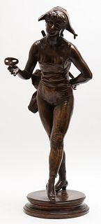Henri Allouard "Colombina" Bronze Sculpture