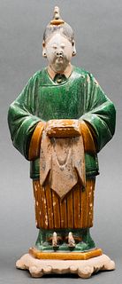 Chinese Ming Dynasty Sancai Pottery Attendant