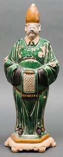Chinese Ming Dynasty Sancai Pottery Attendant