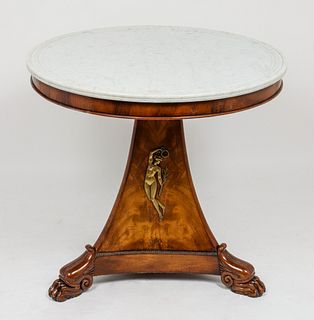 French Louis Philippe Marble Top Center Table