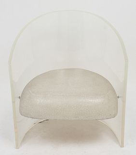 Mid-Century Modern Barrel Back Lucite Chair