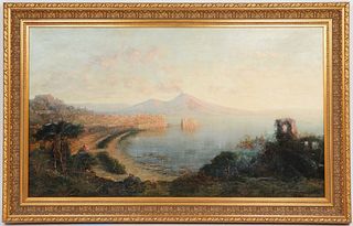 G.L. Brown Attr. "Sunset, Bay of Naples" Oil