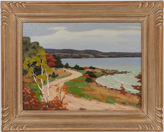 George A. Thomson "The Shore Road" Oil on Board