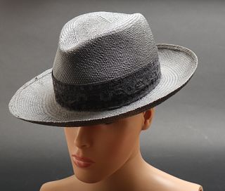 Chanel Black Straw Hat