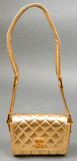 Chanel Gold-Tone Leather Handbag