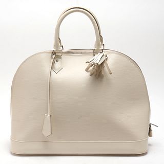 Louis Vuitton "Alma" White Epi Leather Handbag