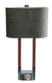 Ralph Lauren Leather & Chrome Table Lamp