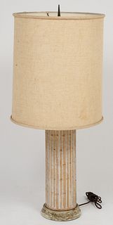 Hollywood Regency Italian Ceramic Faux Bamboo Lamp