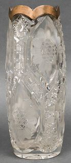 Silver Mounted Cut Crystal Vase