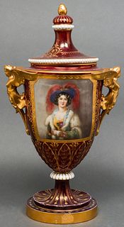 Royal Vienna Type Porcelain Covered Urn