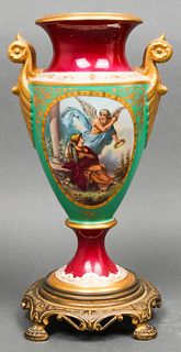 Sevres Attr. Bronze Mounted Painted Porcelain Vase