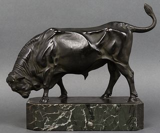 Bronze Standing Bull Sculpture