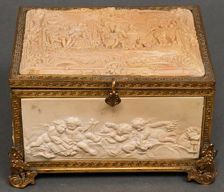 Bronze and Resin Relief Decorated Box