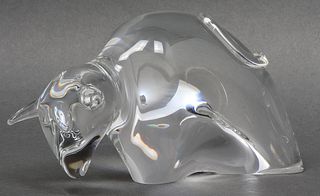 Steuben Crystal Figural Sculpture of a Bull