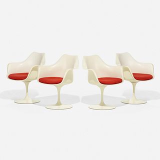 Eero Saarinen, swivel Tulip armchairs model 150, set of four
