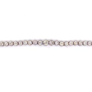 Art Deco Platinum Diamond Tennis Necklace