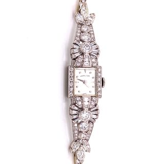 Art Deco Platinum Diamond Cocktail WatchÊ