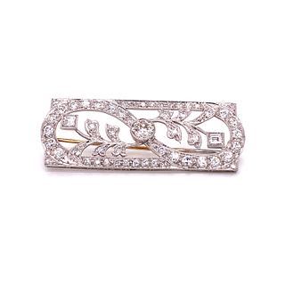 Art Deco Platinum Diamonds Brooch