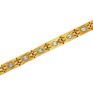 18K Gold Aquamarine Bracelet