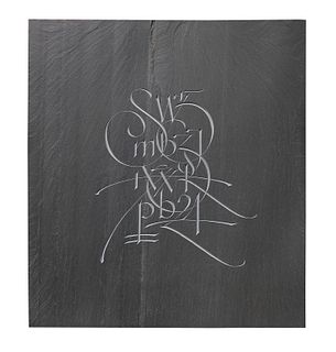 Nicholas Benson, Information, 2020, Hand Carved Cleft Slate