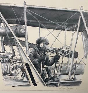 Robert S. Greenberg, Daredevil Of The Rhode Island Skies Jack McGee in 'The Kite' 1912, 1999, Pastel on Paper