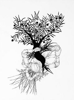 Maggie Nowinski, Somaflora Specimen: Silhouette Series #1, 2019, Pen and Ink Drawing
