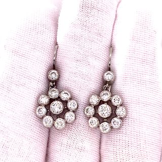 Platinum & Gold Rosetta Diamond Earrings
