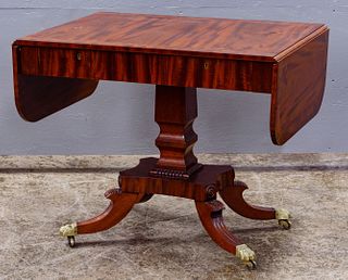Federal Style Mahogany Drop Leaf Console Table