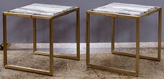 Marble and Metal End Tables