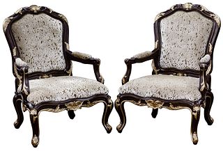 Marge Carson Louis XV Style 'Claudette' Arm Chairs