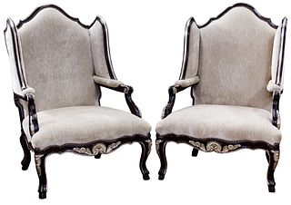 Marge Carson Louis XV Style 'Palais' Wing Chairs