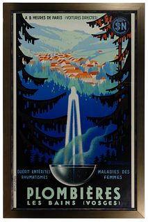 Adrian Senechal (France, 1896-1974) 'Plombieres' Poster