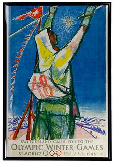 Alois Carigiet (Swiss, 1902-1985) 'Switzerland Calls You To The Olympic Winter Games' Poster