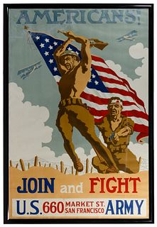 Edwin de la Laing 'Americans! Join and Fight' Poster