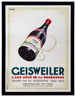 French Wine Advertising Lithograph
