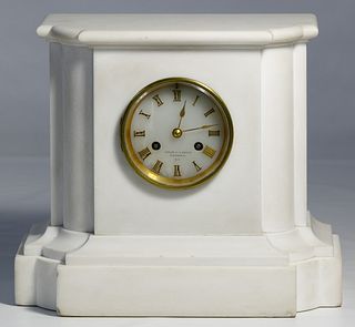 White Marble Mantle Clock